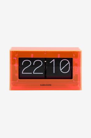 Karlsson - Pöytäkello Boxed Flip - Oranssi - Seinäkellot & pöytäkellot - - Homeroom