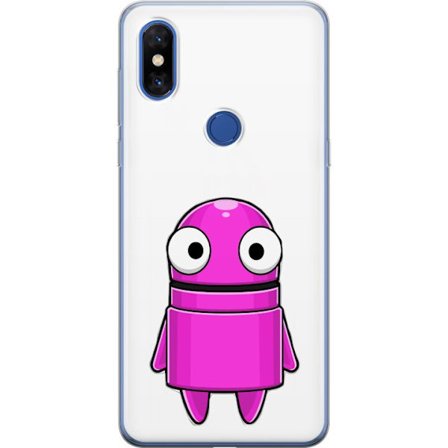 Kompatibel Mobilcover til Xiaomi Xiaomi Mi Mix 3 Rosa tegneseriefigur med en rund form og store øjne på en mørk baggrund