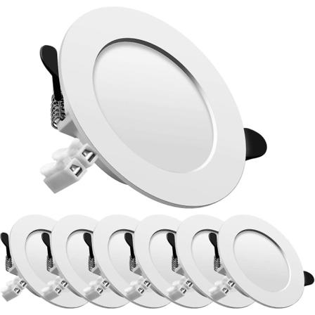 Led-upotettu spotti, erittäin litteä, varhainen litteä kattovalaisin pyöreä, 7w 700lumen vastaa 70w hehkulamppua, Ac175-265v, neutraali valkoinen, 