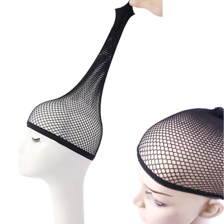 Mesh parykkhetter for langt hår, dame parykknett, 5 stk svart