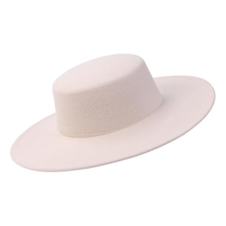 Hatt för kvinnor, enfärgad, personlig, bredbrättad, platt topp, enkel, elegant, formell topphatt