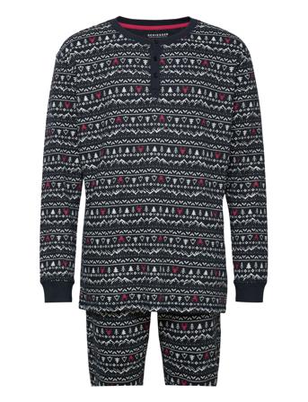 Pyjama Long Black Schiesser