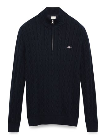 Cotton Cable Half Zip Navy GANT