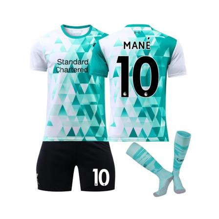 2022-2023 Liverpool Training Vit Grön Jersey Mane No.10 Fotbollströja 3-delade kit för barn Vuxna orange 40-41