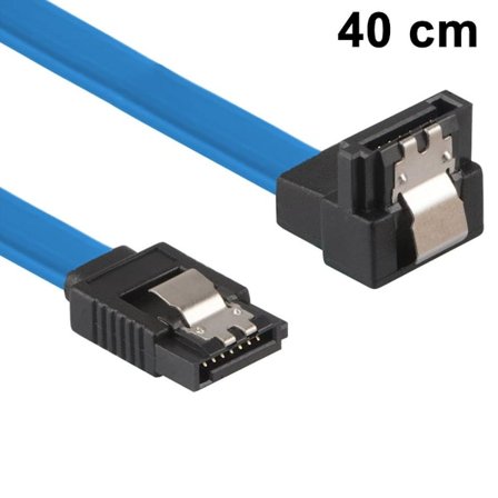 1 x 40 cm SATA III-kabeluppsättning datakabel 6 Gbit/s blå KLB