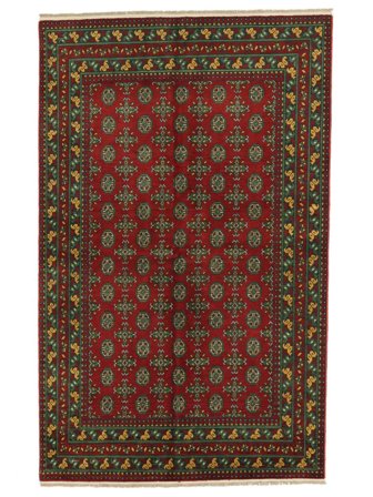 157X244 Tapis Afghan Fine D'orient Noir/Rouge Foncé (Laine, Afghanistan) Carpetvista