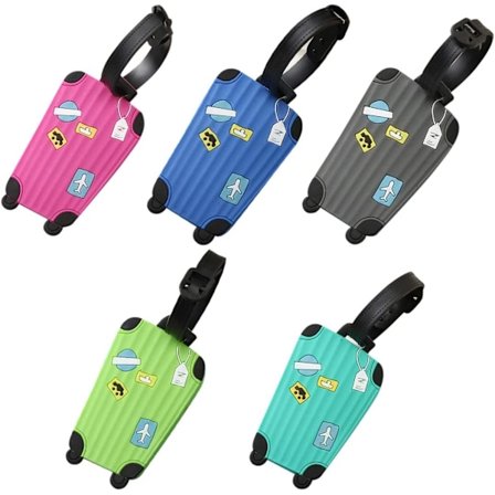 5 stk. silikon fly bagasjelapper ombordstigning bagasjelapp farge