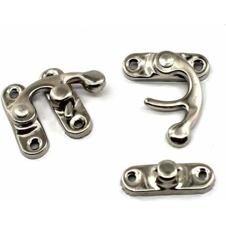 Sett med 20 vintage nikkelbelagte låser med rett svingarm