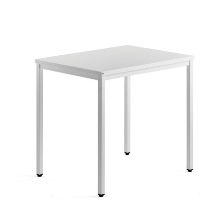 Beistelltisch QBUS, 800 x 600 mm, weiß/weiß