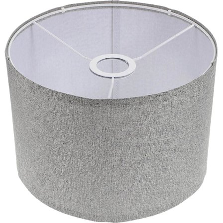 Naturlig hør lampeskærm bordlampe gulvlampe tromle lampeskærm udskiftning (til E27 pære) (26.00X26.00X20.00CM, som vist på billedet)