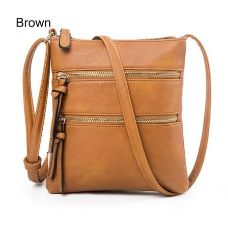 Naisten crossbody-laukku vetoketjulla, RUSKEA Brun Brown-tfrf Brown