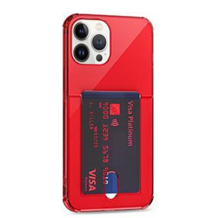 Elegant cover med kortrum (Floveme) - iPhone 13 Pro Röd