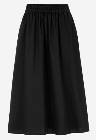 Cellbes of Sweden - Vävd poplinkjol med fickor - svart - för damer - 54/56