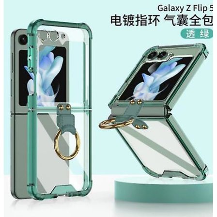 Klart smalt tunt stötsäkert case till Samsung Galaxy Z Flip 5 med ringhållare