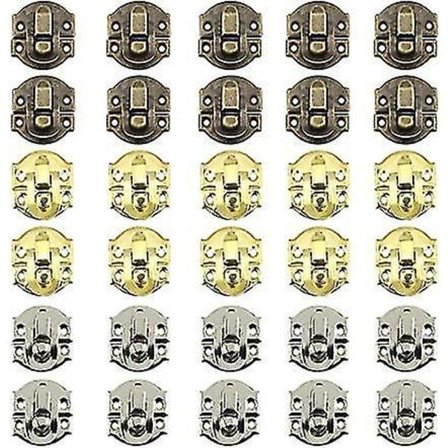 Jern Antikk Hasp Hengsel Haken Treboks Lås Lås Retro med Skruer