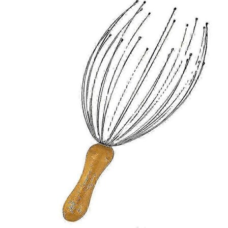 Hode Massasje Edderkopp Med 24 Fingre - Bambushåndtak - Laget Av Bambus - Premium Hodemassasje For Bærekraftig Avslapning