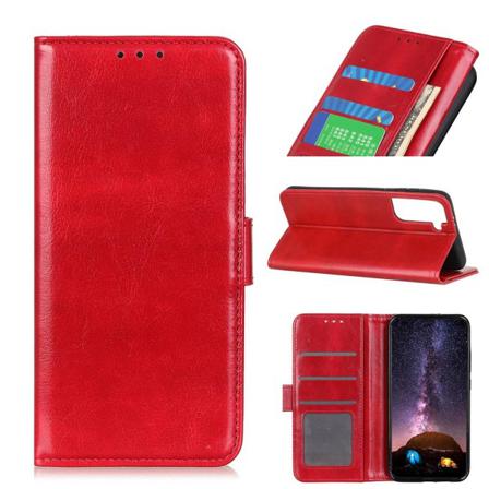 Samsung Galaxy S21 Plus - Retro Läder Fodral - Röd Red Röd