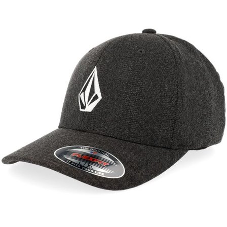 Volcom - Grå flexfit Keps - Full Stone Heather Charcoal Flexfit @ Hatstore