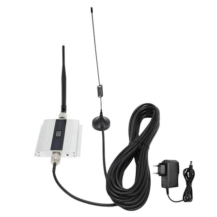 Mobil repeater for CDMA 850MHz mobiltelefon signal repeater booster forsterker extender 100V til 240V sølv EU-plugg
