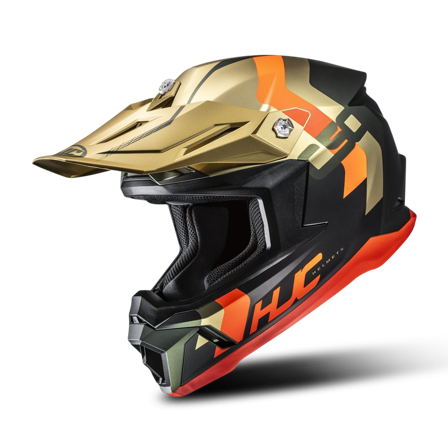 Kask Cross HJC C50 Primal Złoty/Pomarańczowy S