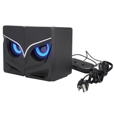 Subwoofer, stereoääni, musiikkisoitin ja värikäs viileä sininen valo, kannettava USB 2.1 -äänilaatikko, PC:lle