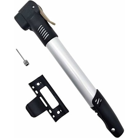 Mini sykkelpumpe bærbar rammepumpe passer Presta & Schrader, Mini sykkeldekkpumpe for BMX terrengsykkel høytrykk 100 PSI / 7 bar, inkludert ballpumpe 