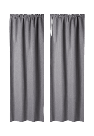 Åhléns Home Mörkläggningsgardin MOLLIE 135x300 cm, 2-pack Gardiner Grå ONESIZE