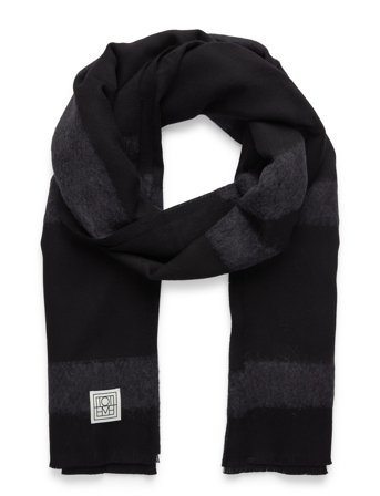TOTEME Monogram Twill Scarf - Black - ONE SIZE
