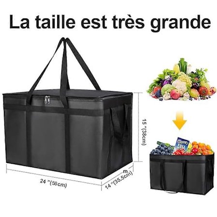 Stor kylväska, hopfällbar, 42L stor kapacitet återanvändbar isolerad mjuk kylbox, lämplig för camping, grillning, shopping, utomhus