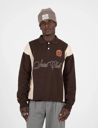Prohibited Contrast Clubhouse Knit - Brown - L