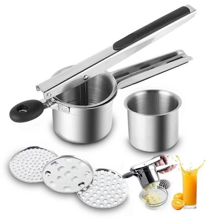 Kartoffelpresse, Spaghetti-ispresse, Spätzlepresse med 3 hulskiver, Masher_Billige gaver