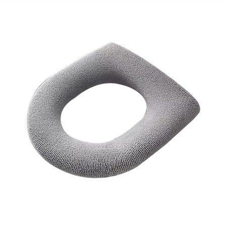 2 stk toalettsetetrekk husholdning vinter tykk fleece pute universal strekkbar vaskbar toalettsete pute (lys grå)