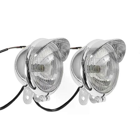 2 STK Universal Motorcykel Tågelygte Forlygte Krom Kørelys Spot Lampe Motorcykel Kompatibel med Harley touring Bobber Chopper-Perfet