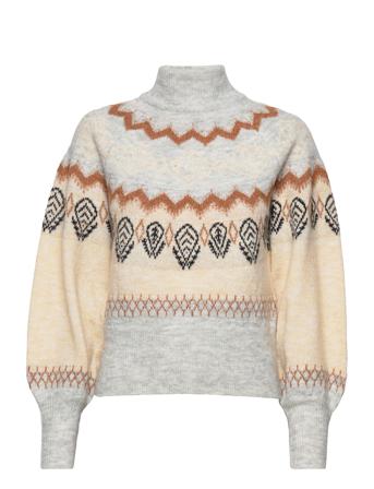 Objnoella L/S Knit Pullover Pb12 Pullover Striktrøje Multi/mønstret Object