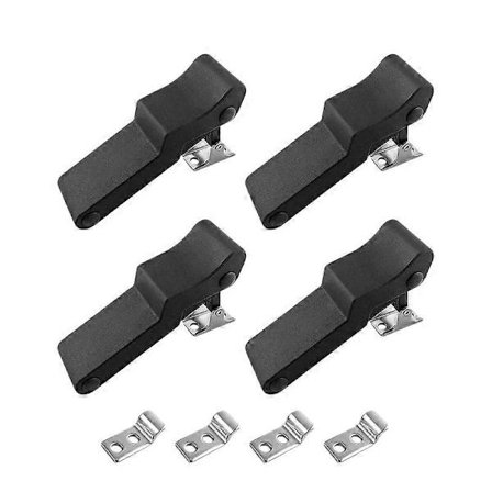 4X Fleksibel Blød Sort Gummi Træklås til Køler, Bådrum, Lastboks til Polaris Sportsman