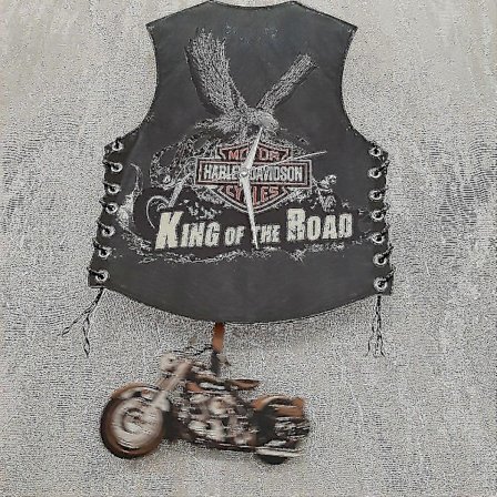 Motorcykel Väggklocka i Trä, Harley Pendelklocka, Café Heminredning