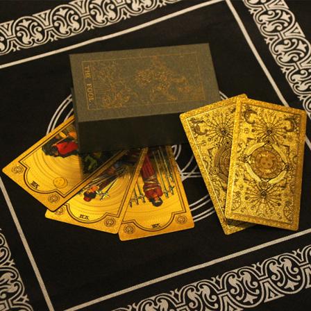 Lyxig guldfolie Tarot Oracle Card Divination Fate hög kvalitet Guld Gold one size