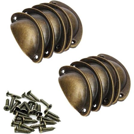 10 STK Vintage Metal Køkken Skuffe Skab Dør Knop Møbel Knop Håndværk skab Antik Messing Skal Håndtag