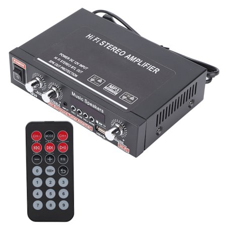 Mini Bluetooth-forsterker Intelligent Digital med Fjernkontroll EU-kontakt 220V