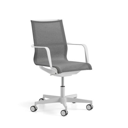 Conference chair ENFIELD, white/taupe