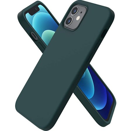 iPhone 12/12 Pro Silikonskydd Cover Olivgrön