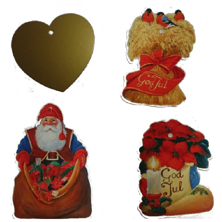 Juletiketter av papp - fler olika motiv Tomte - Musse Pigg Kalas Dekoration - Pyjamashjältarna Kalas Dekoration - Kalaslagret.se