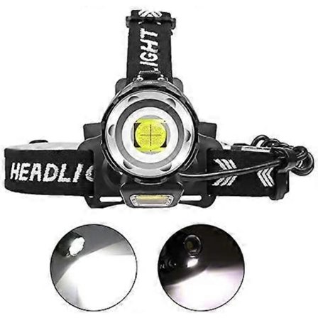 12000 Lumen Oppladbar LED Hodelykt, XHP90 Kraftige Hodelykter Høy Effekt Hodelykt 4-Modus Zoombar Arbeidslampe med Strømindikator for Grotteforskning 