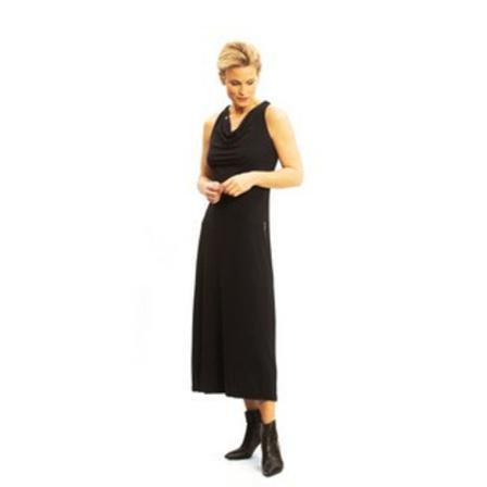 Zip73 E231/20/05 Eco lange jurk , Zwart , Dames , Maat: S