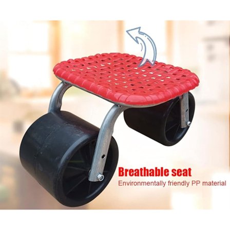 Garden Seat with Wheels, Mobile Garden Stool with Detachable Back Support with Wheels, Garden Stool
