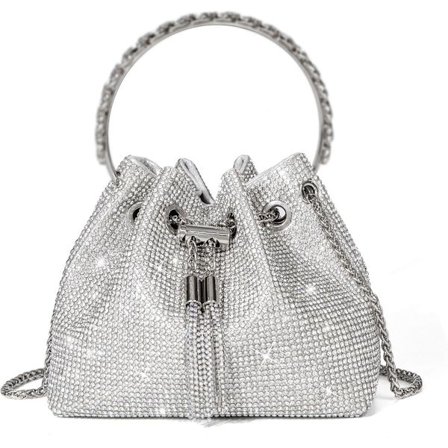 Clutch Glitter Kvinder, Sølv Aften Taske, Dame Taske, Skuldertaske, Trendy Dame Taske, Håndtaske til Bryllupsfest Banket, Crossbody Taske