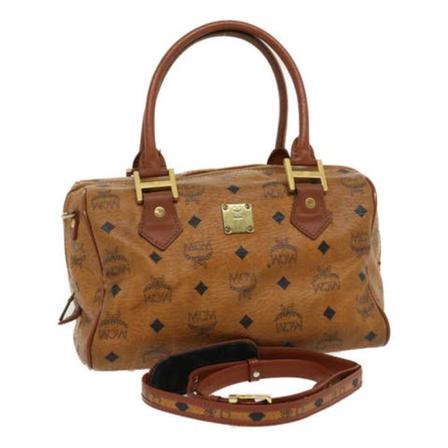 MCM Pre-owned, Pre-owned Handbag Bruin, Dames, Maat:ONE Size,leer