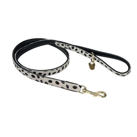 Digby & Fox Leopardmönstrad läderkoppel för hund, en storlek, brun/tan