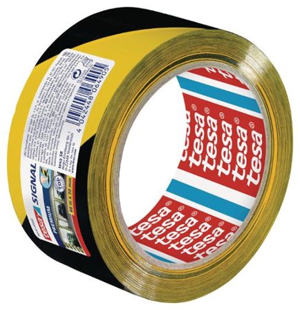 TESA Markeringstejp Premium 50mmx66m gul/svart - Lyreco - Skyddsutrustning - Säkerhetsmärkning och skyltar - Tejper och symboler