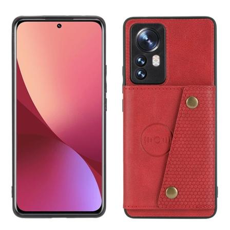 Glatt deksel med kortrom - Xiaomi Mi 12 Röd